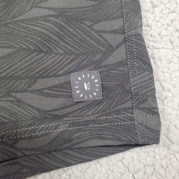 Linksoul Boardwalker Shorts Mens‎ 38" Board Shorts Black Leaf Print Hybrid Surf - Picture 5 of 14